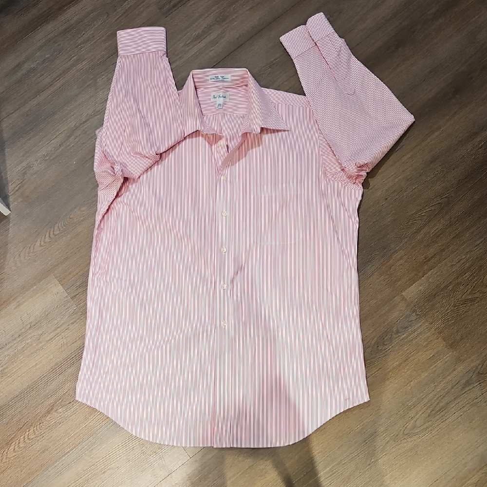 Paul Fredrick Pink Striped Shirt, 16.5 /33